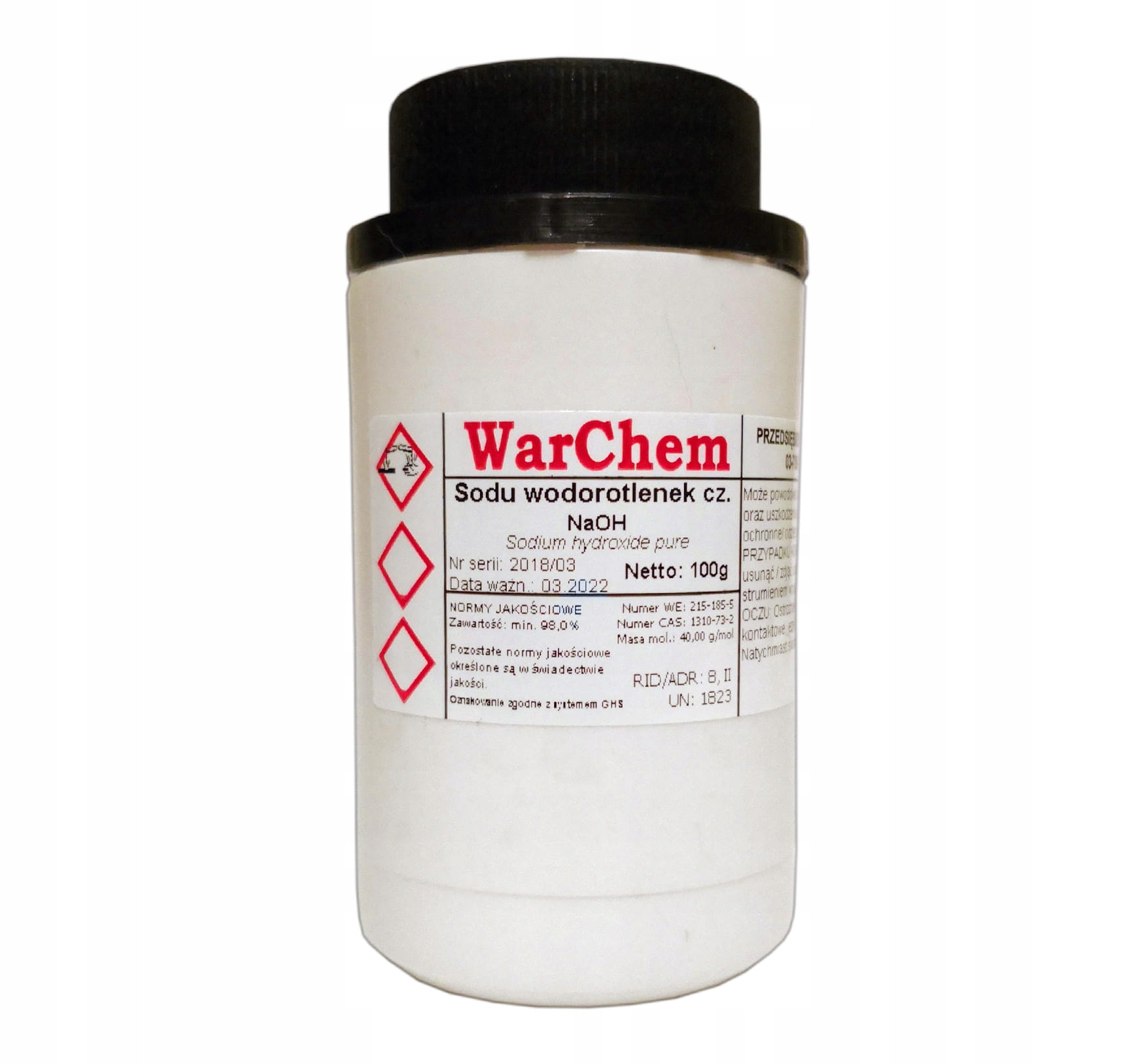 

Wodorotlenek Sodu czysty (soda Kaustyczna) 100g