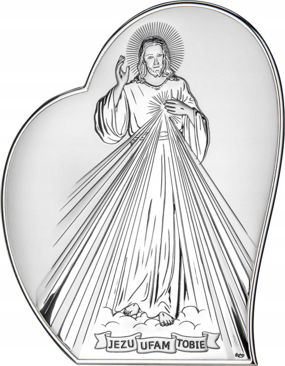Strieborný obraz Milosrdný Ježiš DS67/2 Grawer Zadarmo!