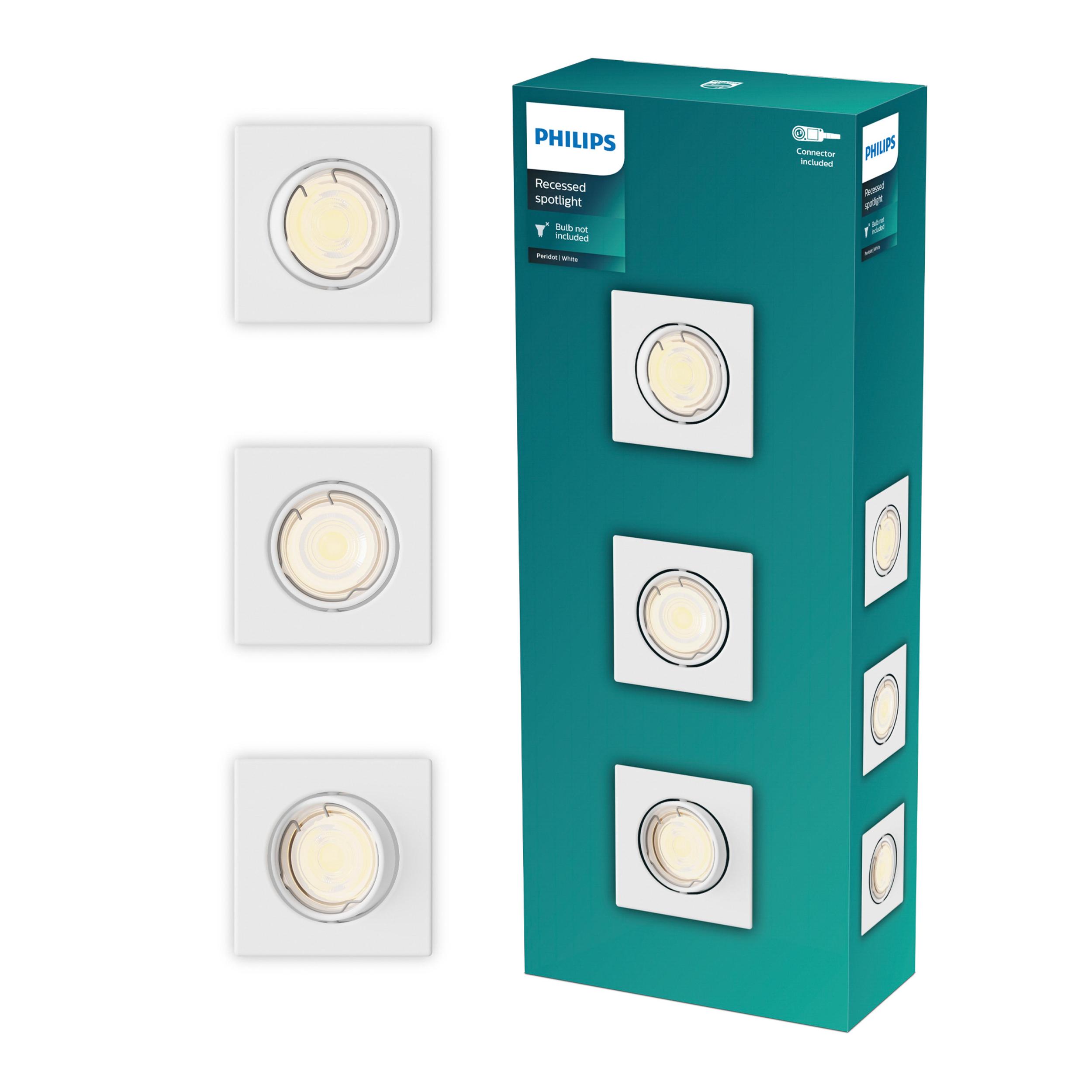 3x Halogenové podomítkové Led svítidlo GU10 s pohyblivou funkcí Peridot Philips