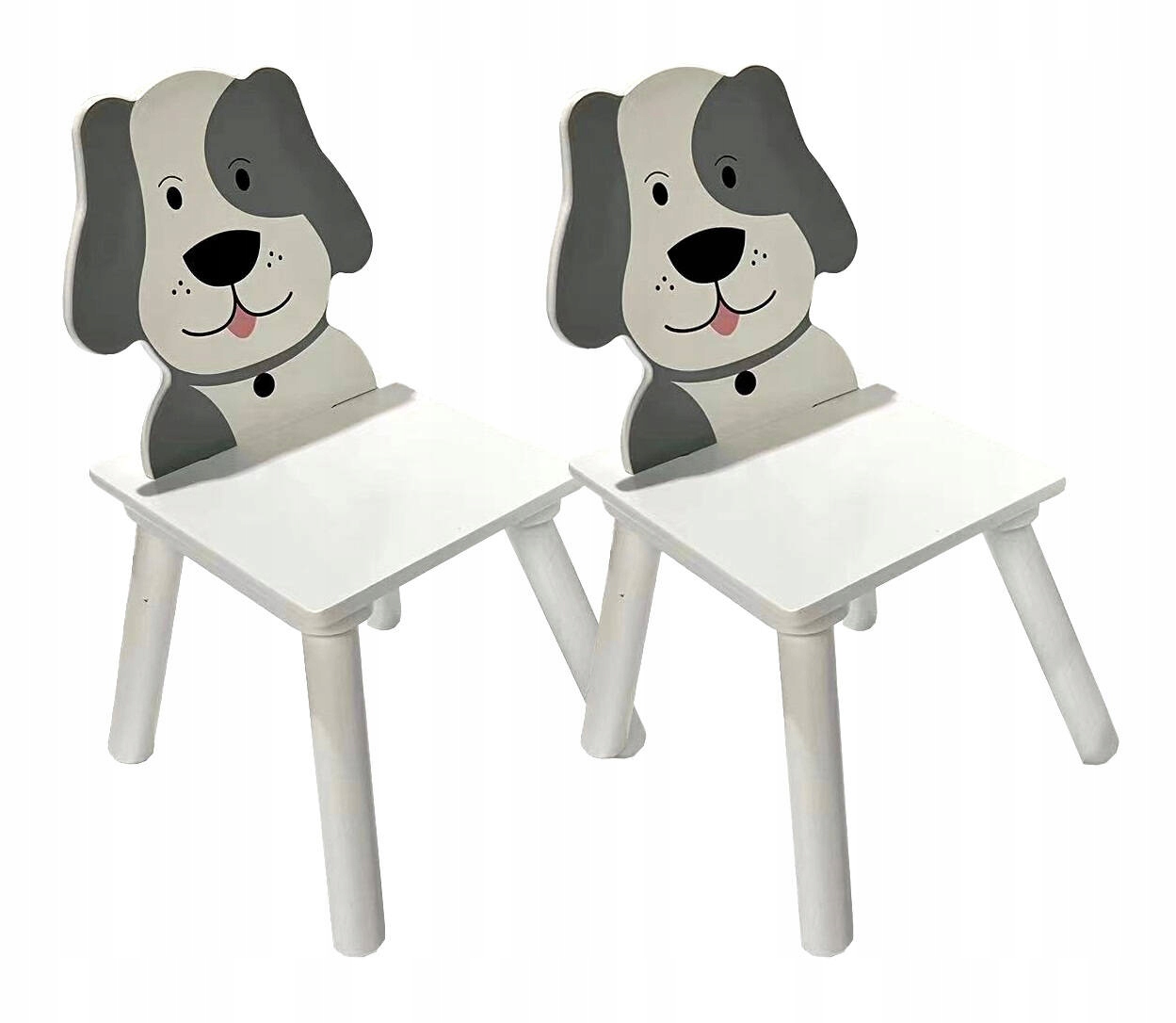ŠUNŲ ŠUNŲ BALTAS STALAS VAIKIŠKAS MEDINIS STALAS 2 KĖDĖS Gamintojo kodas MEB025
