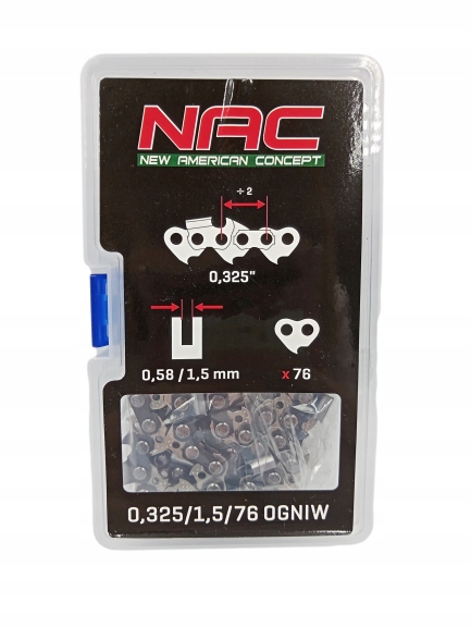 

Łańcuch piły Nac 50cm 20" 325/1,5mm 76 ogniwa