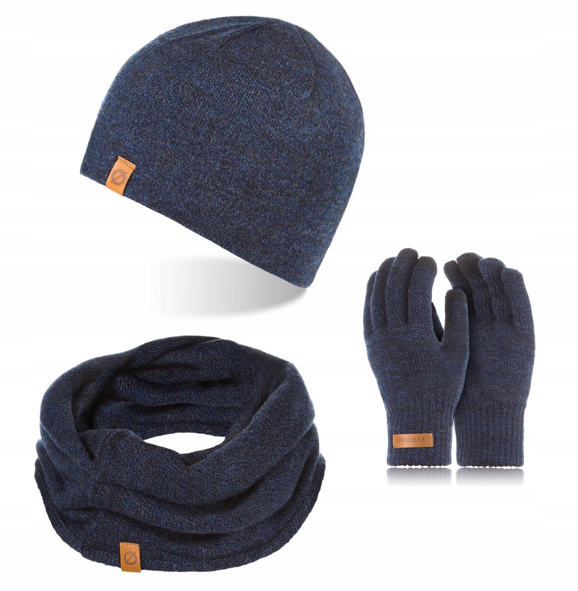 Granátový komplet Brodrene Čepice Komíny Rukavice