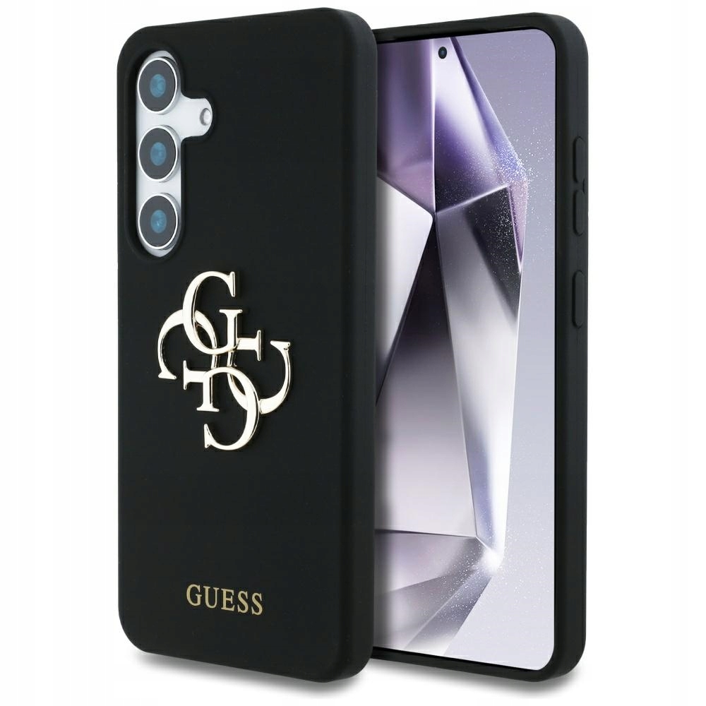 Pouzdro Guess Silicone Big 4G Logo Bottom Script Samsung Galaxy S25 černé