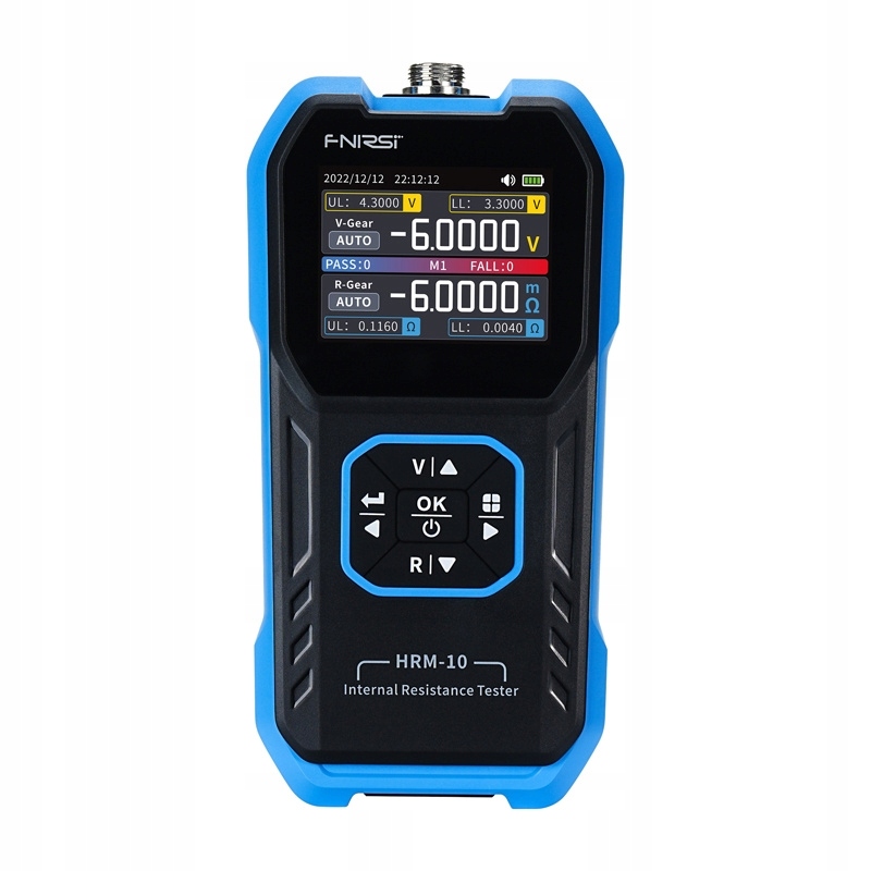 Měřič vnitřního odporu akumulátoru Fnirsi HRM-10