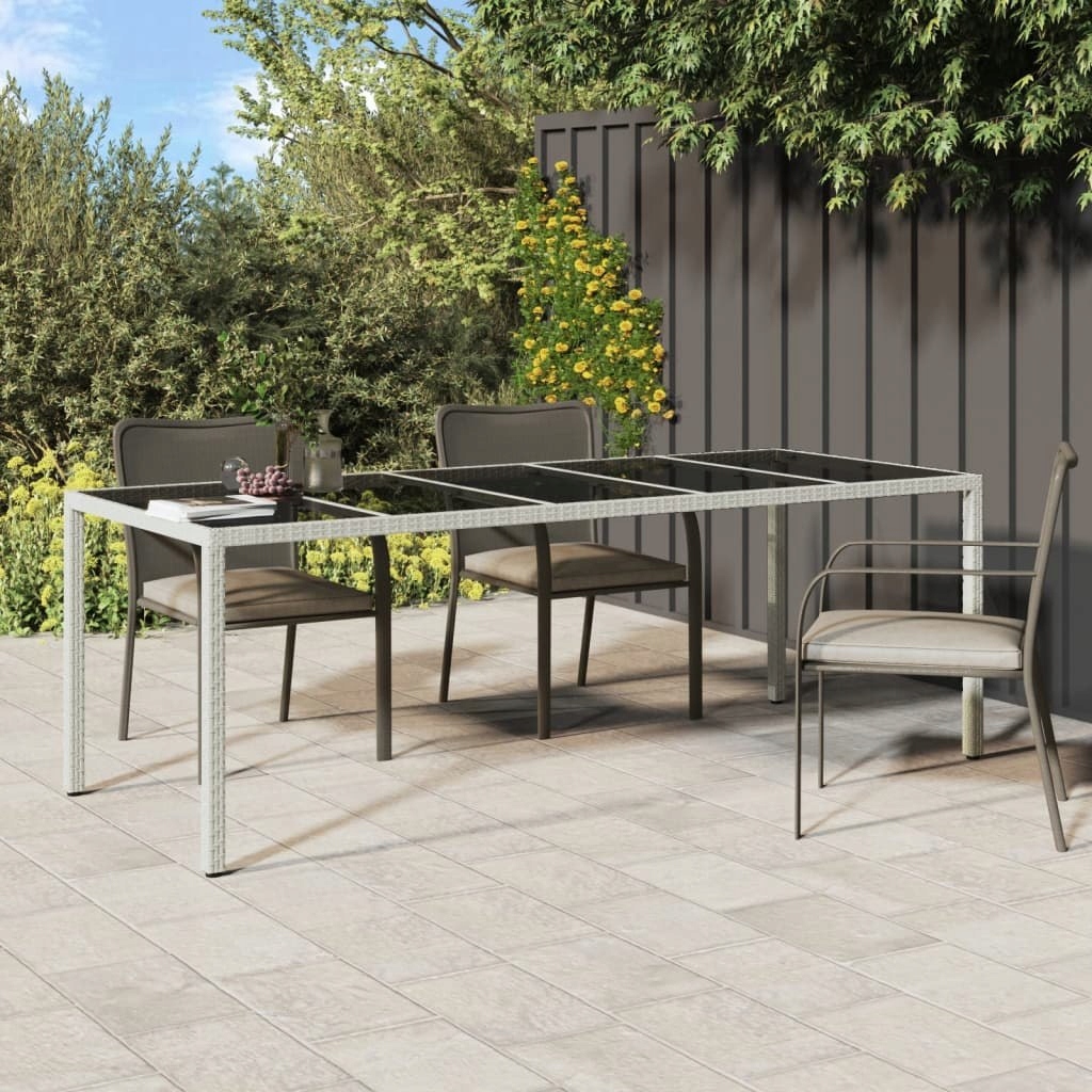 Stůl Zahradní Bílý 250X100X75CM Ratan Pe A Sklo