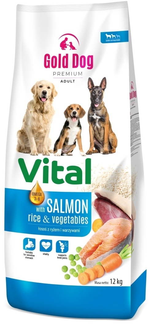 Gold Dog Vital Premium karma sucha dla psa łosoś ryż 12 kg