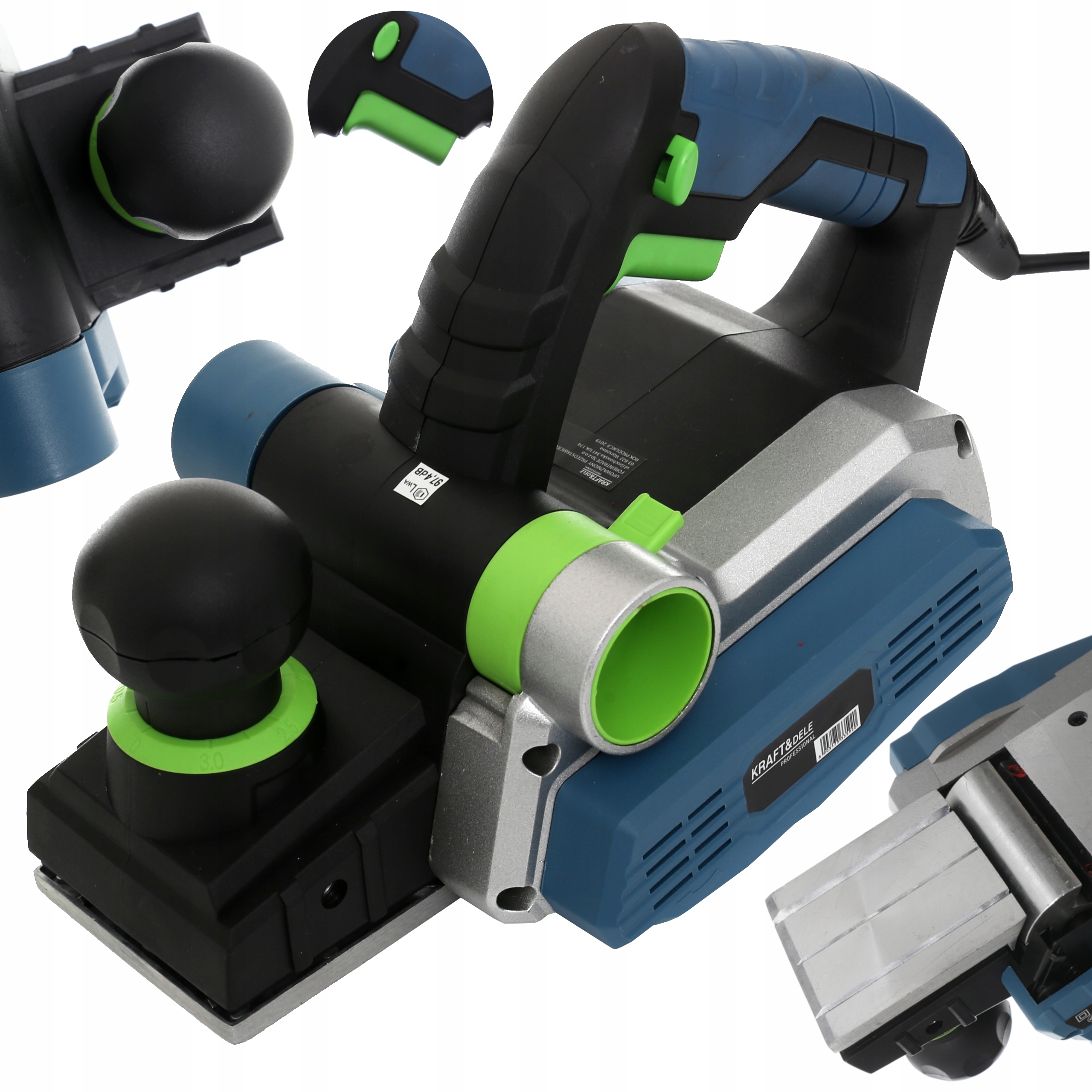 Elektrický Hoblík Dřevo 1550W Truhlářský Hoblík KD1682-Z