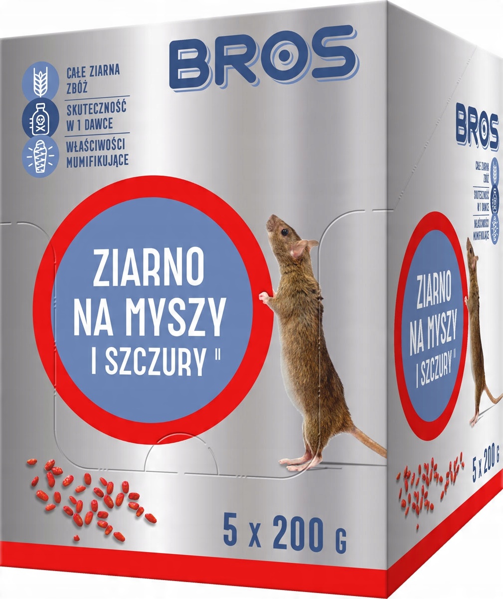 

Bros Ziarno na Myszy Szczury 1kg (5x200g) saszetki