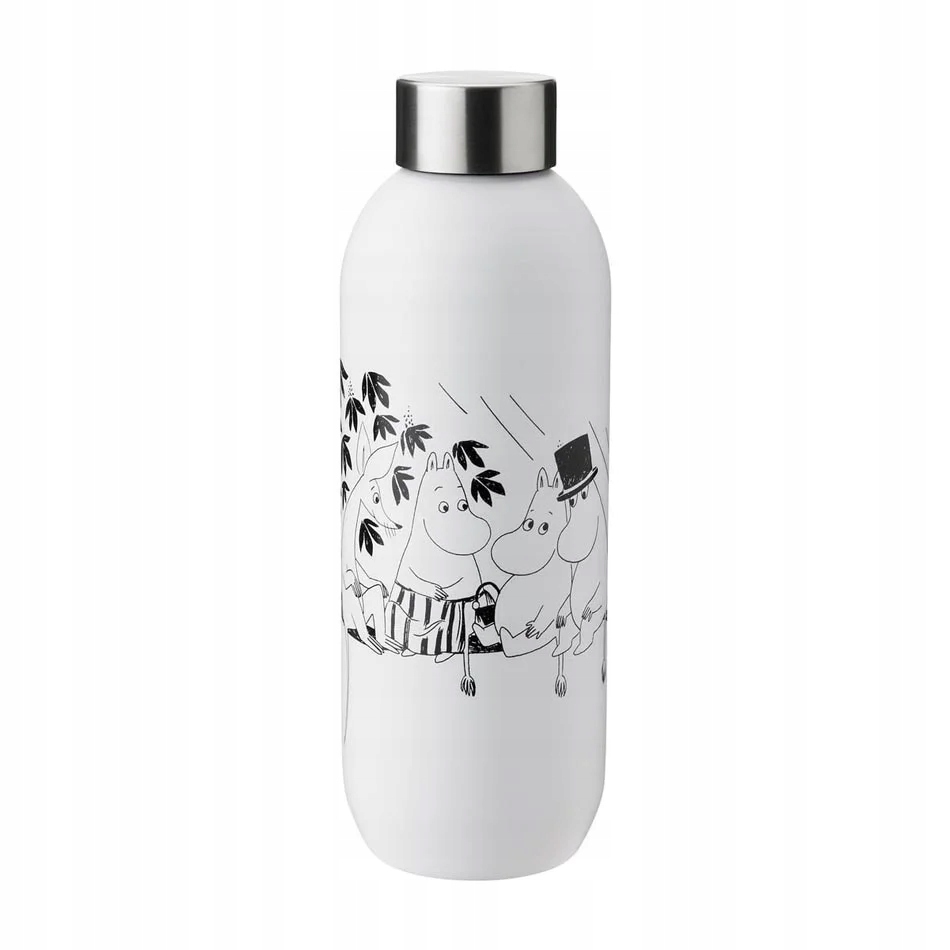 Stelton Keep Cool Ocelová láhev na vodu 750 ml Mumínci Bílá