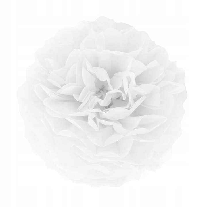 

Pompon bibułowy biały kula 25cm duży chrzest ślub