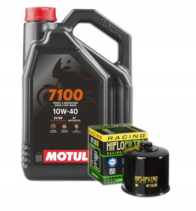 Olej Motocyklowy 10W40 Motul 7100 4L Filtr HF138RC