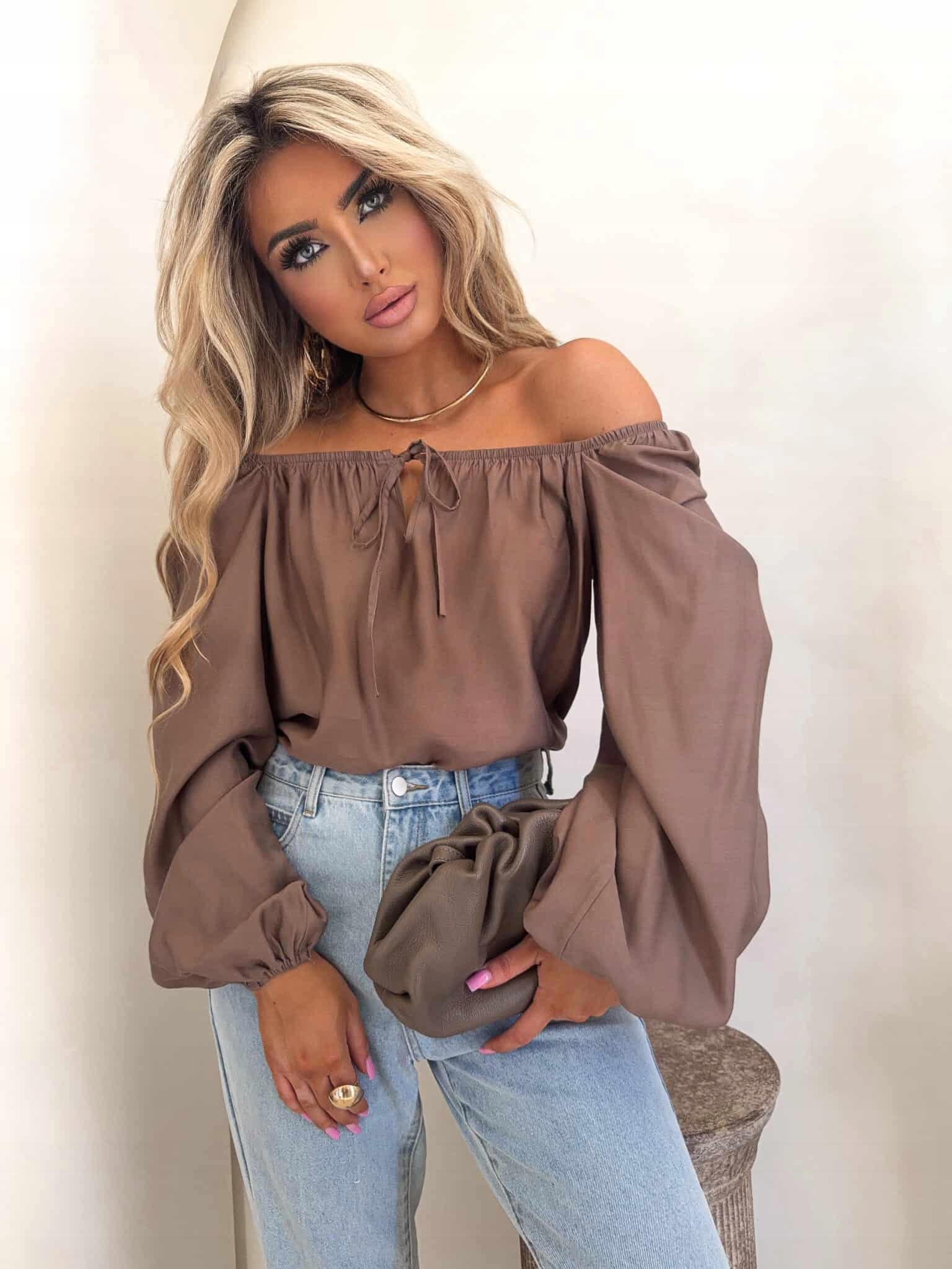 Bluzka Laura By Me S brązowa