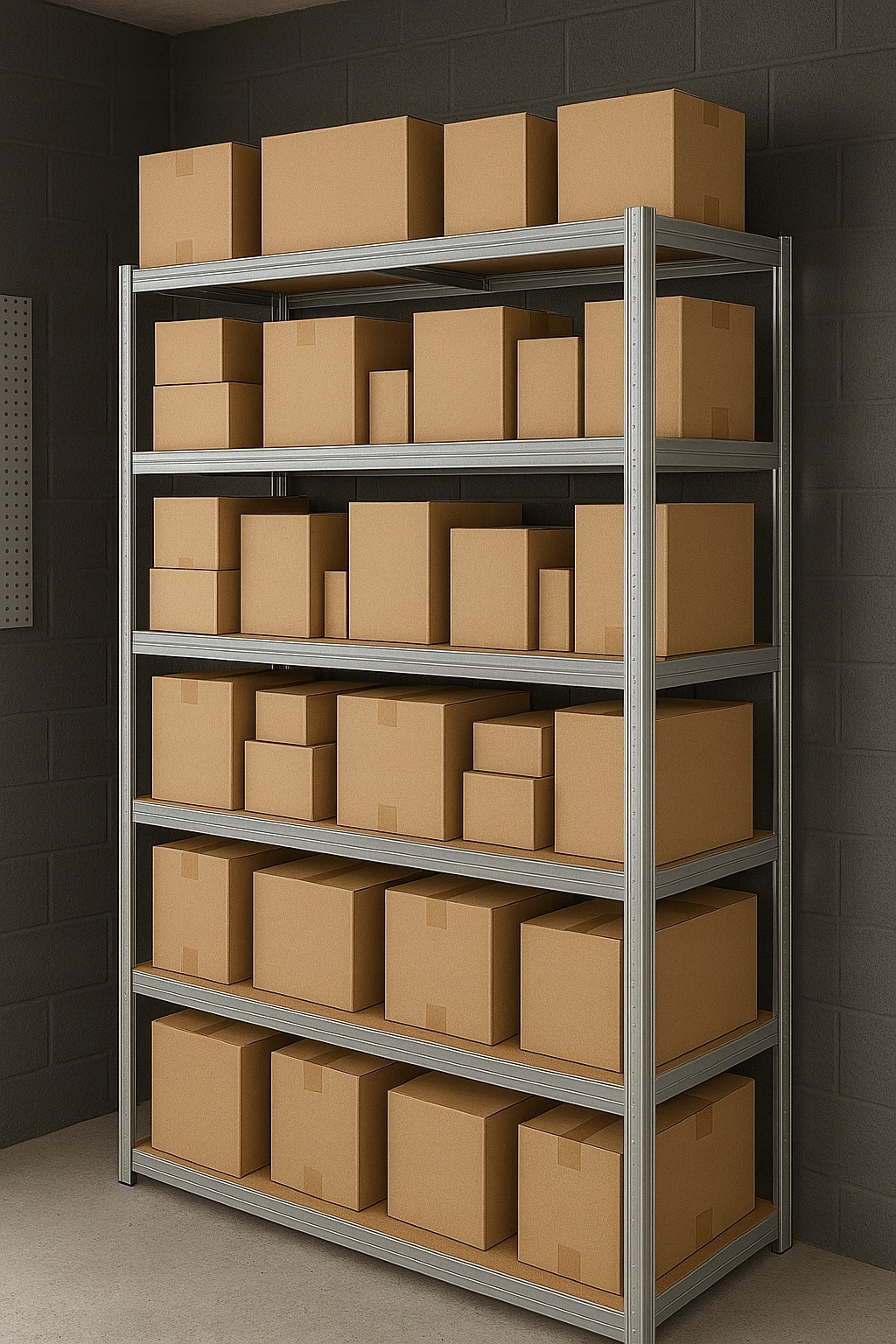 Regał Magazynowy Metalowy 6 półek Spiżarnia Garaż Piwnica 222x110x50 1050kg