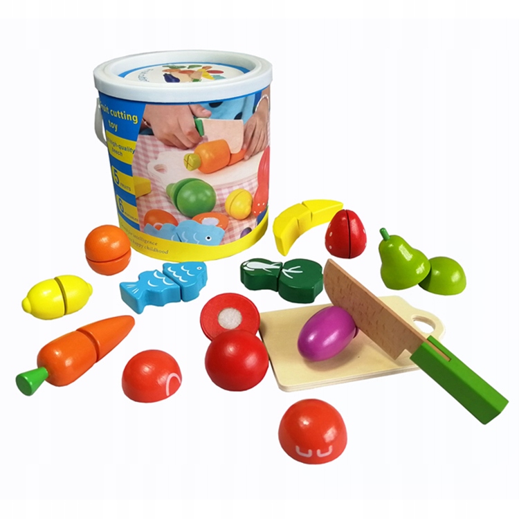 SÚPRAVA ZELENINY, OVOCIE NA REZANIE DREVA NA VELCRO