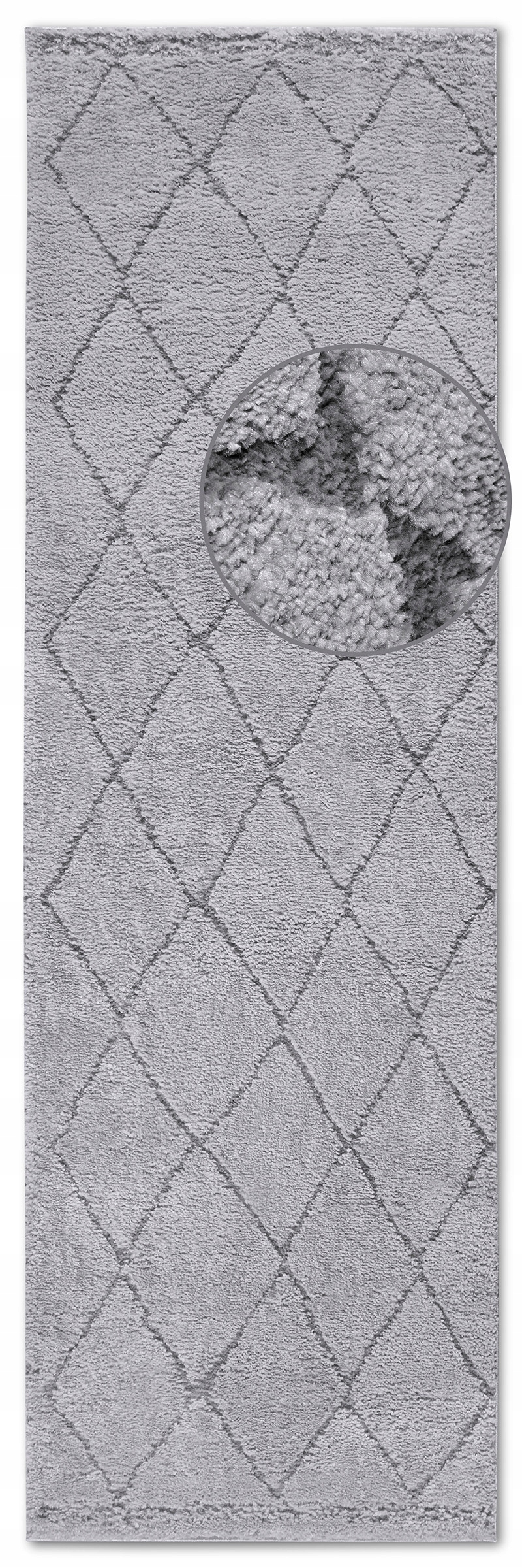 Behúň do chodby 80x240 cm, sivý, moderný kockovaný vzor