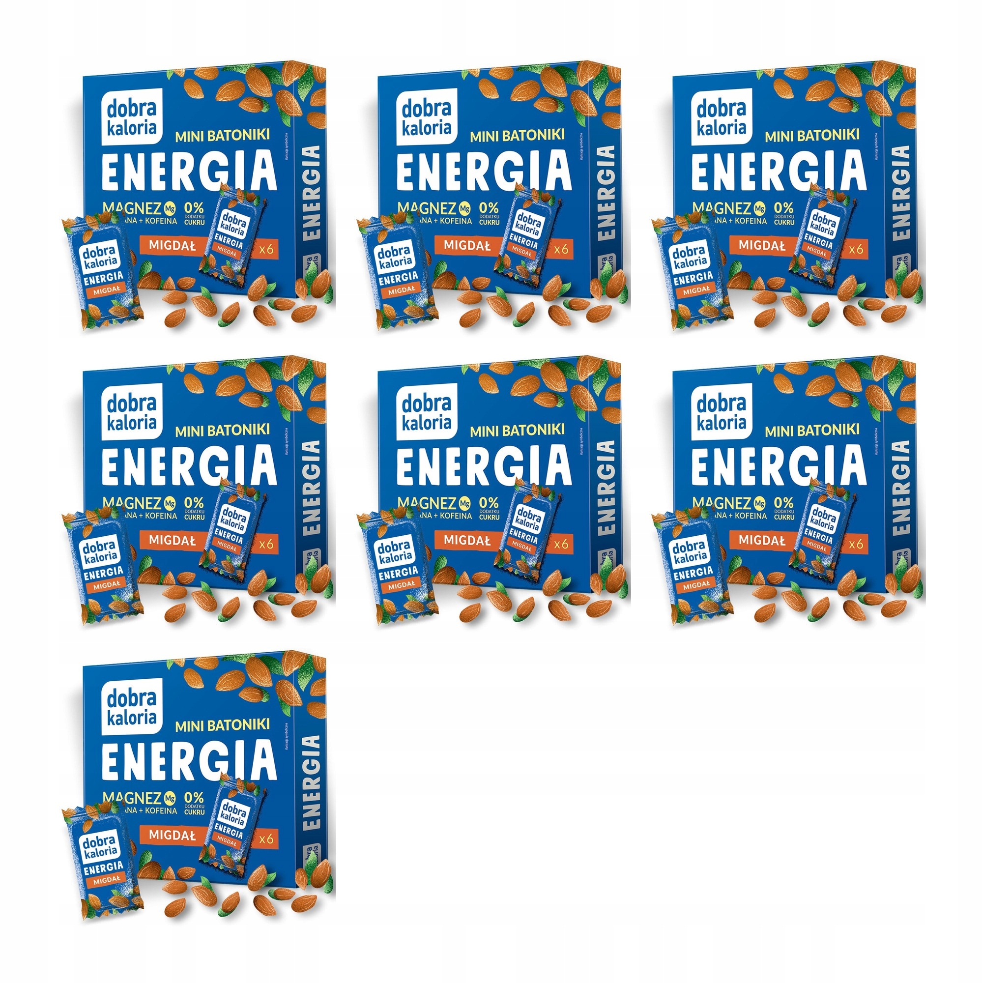 Zestaw Dobra Kaloria Mini batoniki daktylowe Migdał Energia 102 g 7 szt.