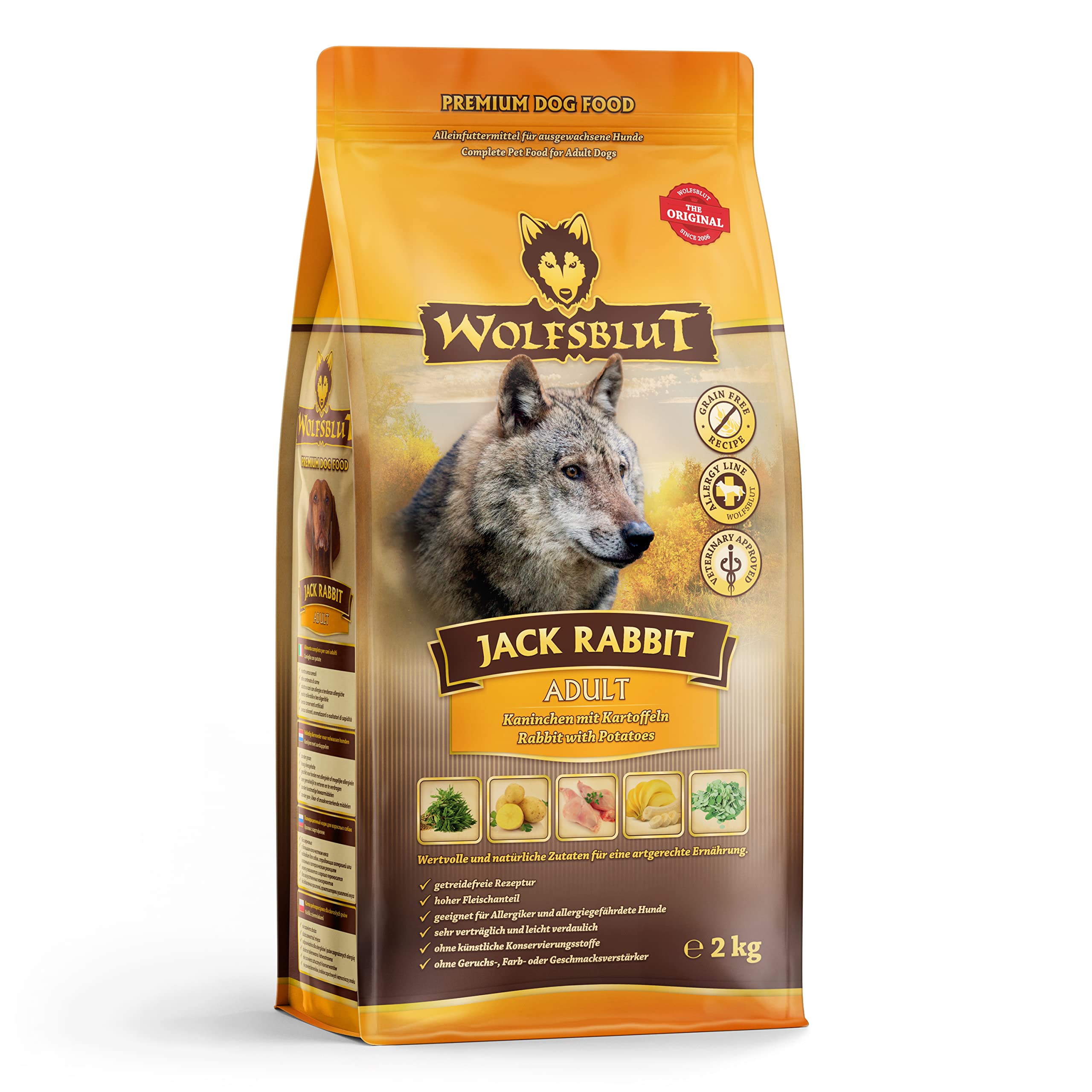 Levně Wolfsblut Dog 2kg Jack Rabbit králík zajíc batáty