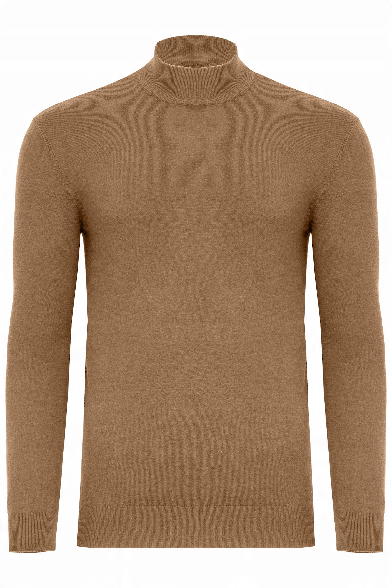 

Półgolf Męski Camel Gładki Golf Cienki Slim Fit: S