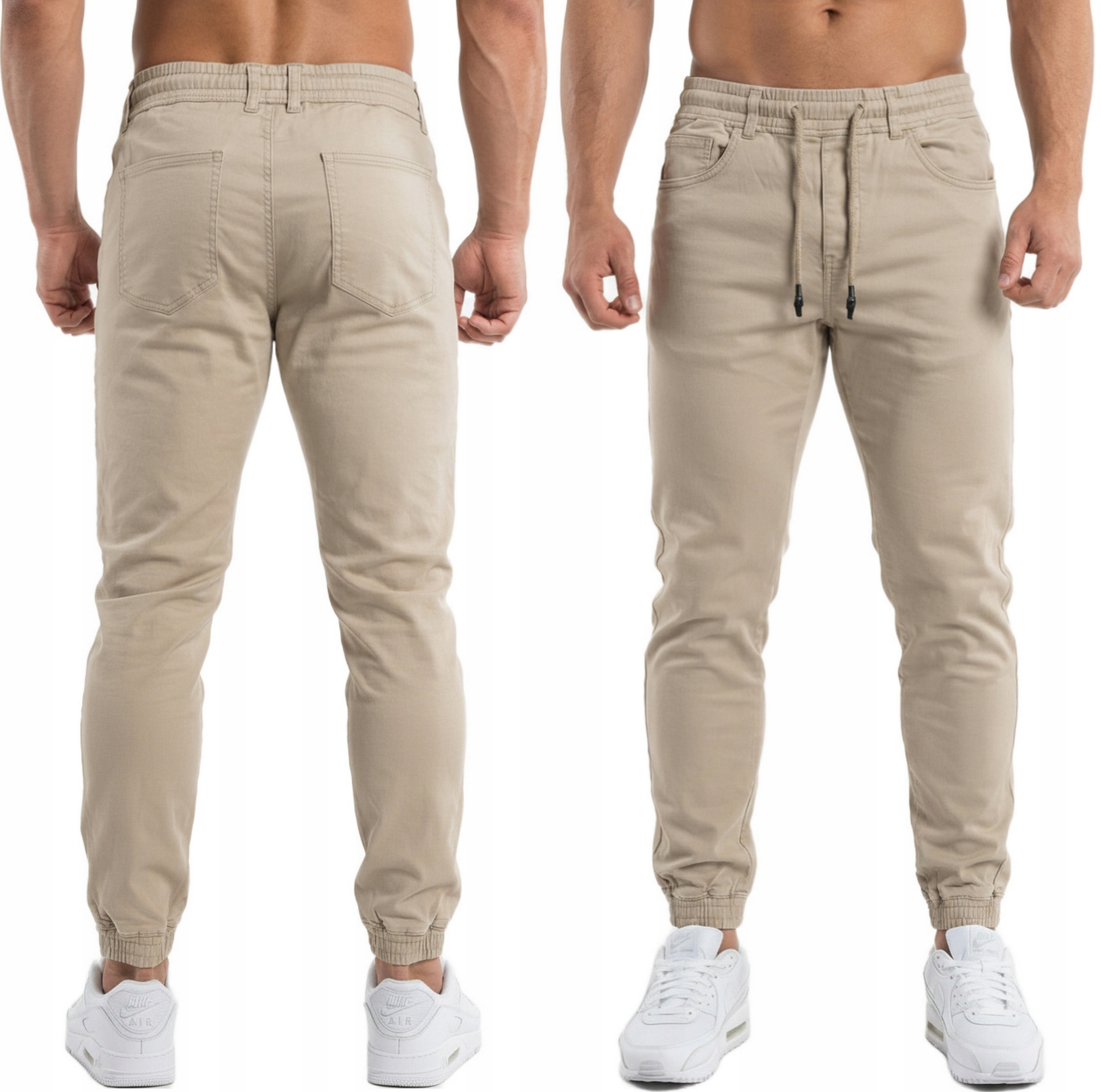 Joggery Męskie Spodnie Elastyczne Sciągacze Jakość