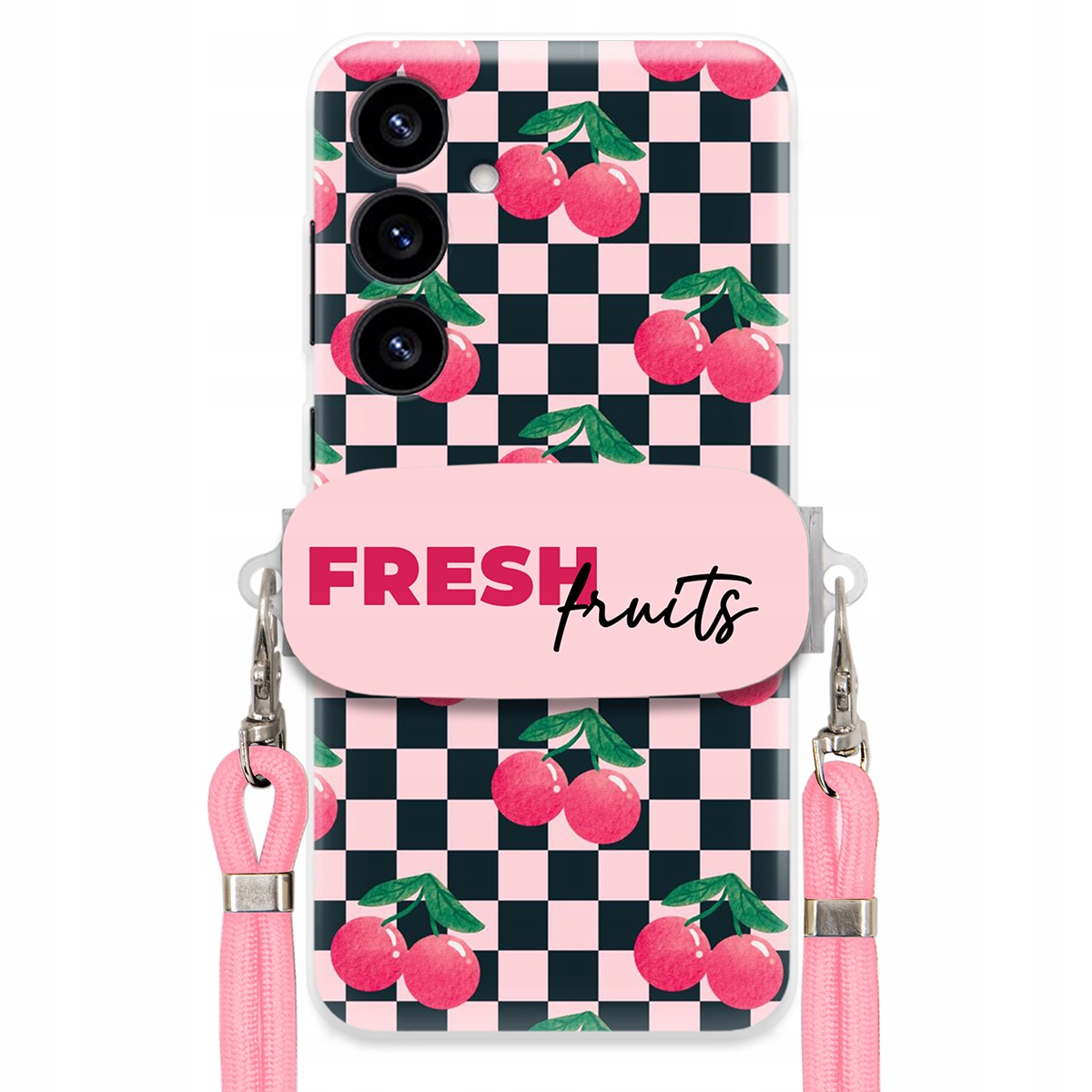 Puzdro pre Samsung S25 Plus Crossbody vodítko držiak šachovnice Fresh Fruits