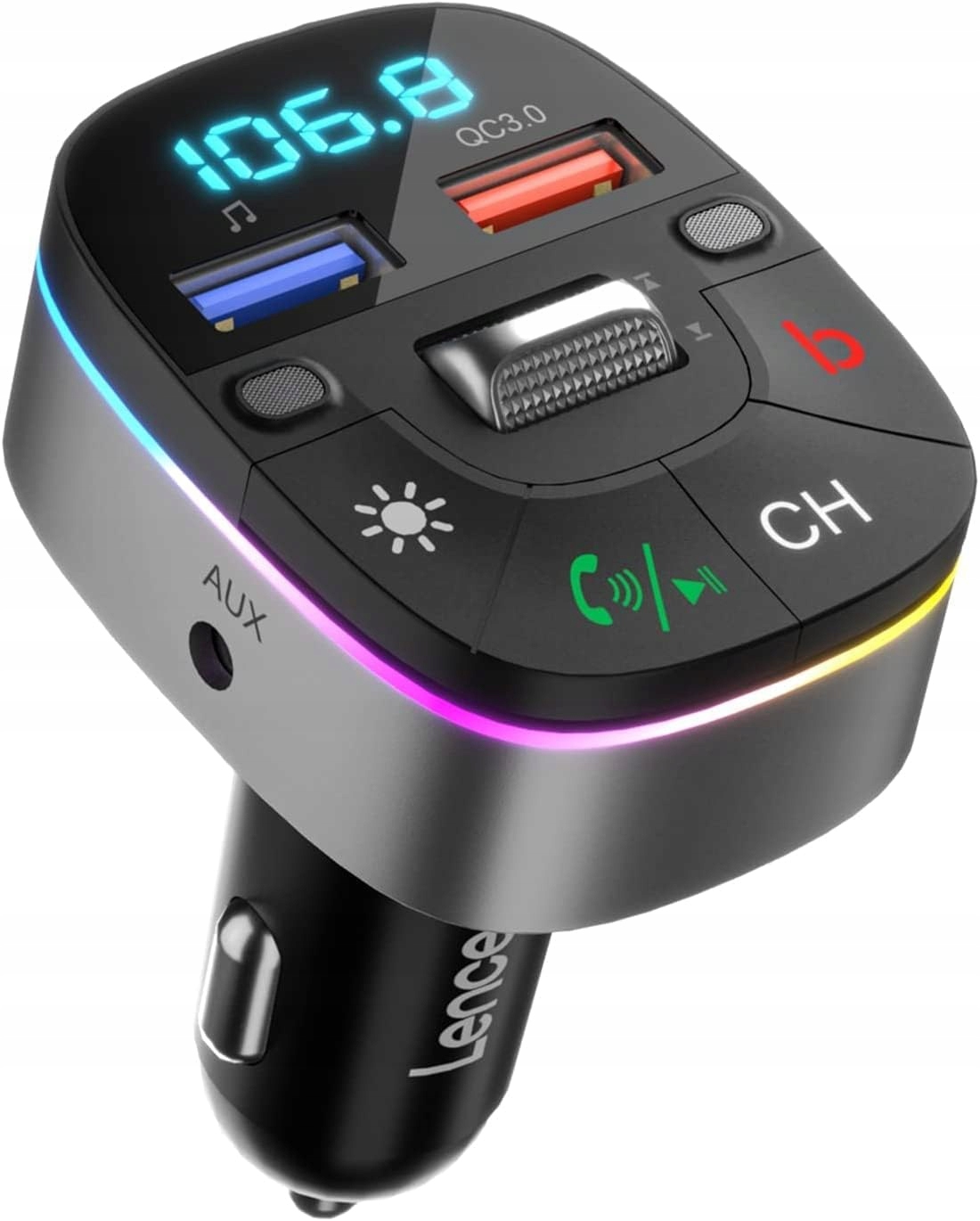 Fm transmitter do auta Bluetooth 5.0, nabíječka automobilová QC3.0