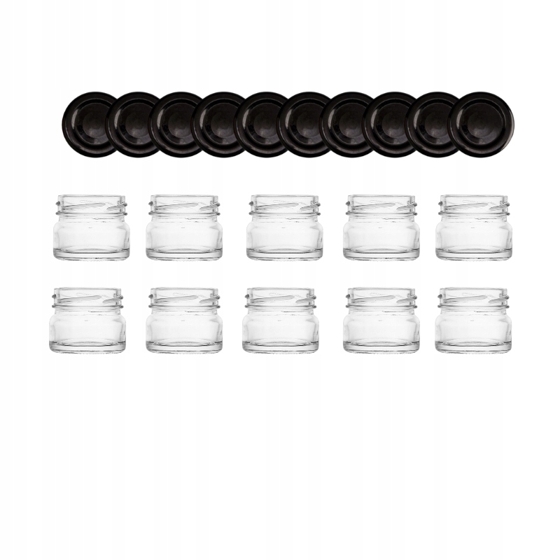 120 ks Sklenice 30 ml na Medové Koření Zavařeniny černé víčko