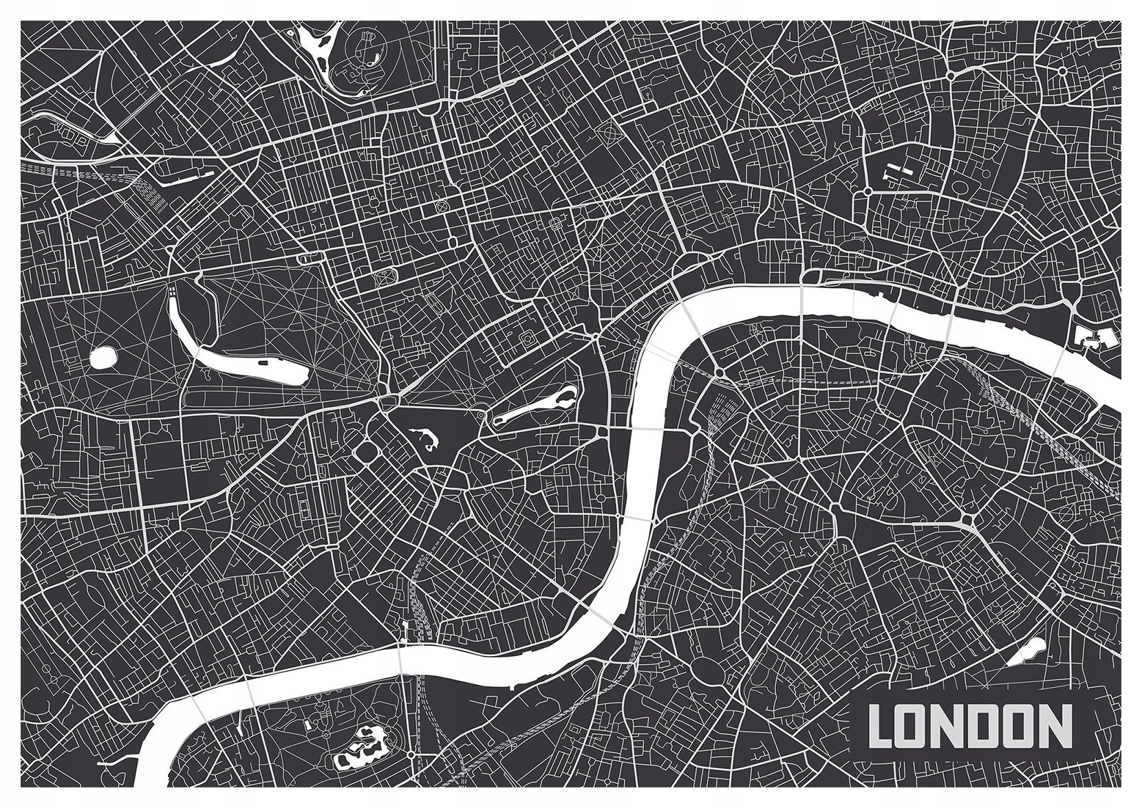 Fototapeta Londýn Mapa města v šedi minimalismus 368x254 lepidlo