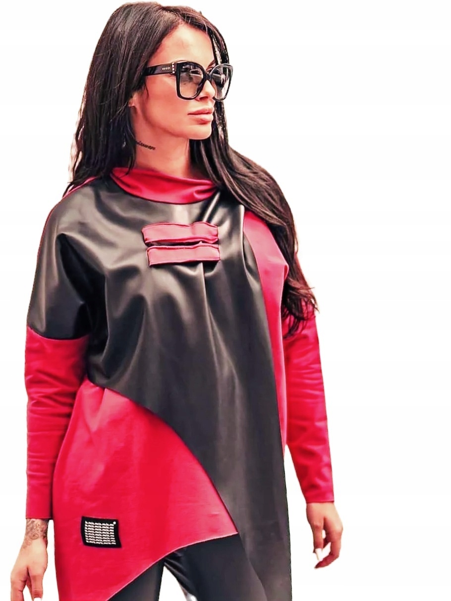 La..mu tunika kombinovaná s eko kůží oranžová Uni