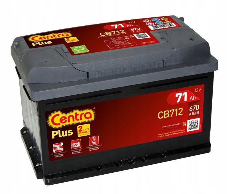 AKUMULATOR CENTRA PLUS 71AH 670A P+