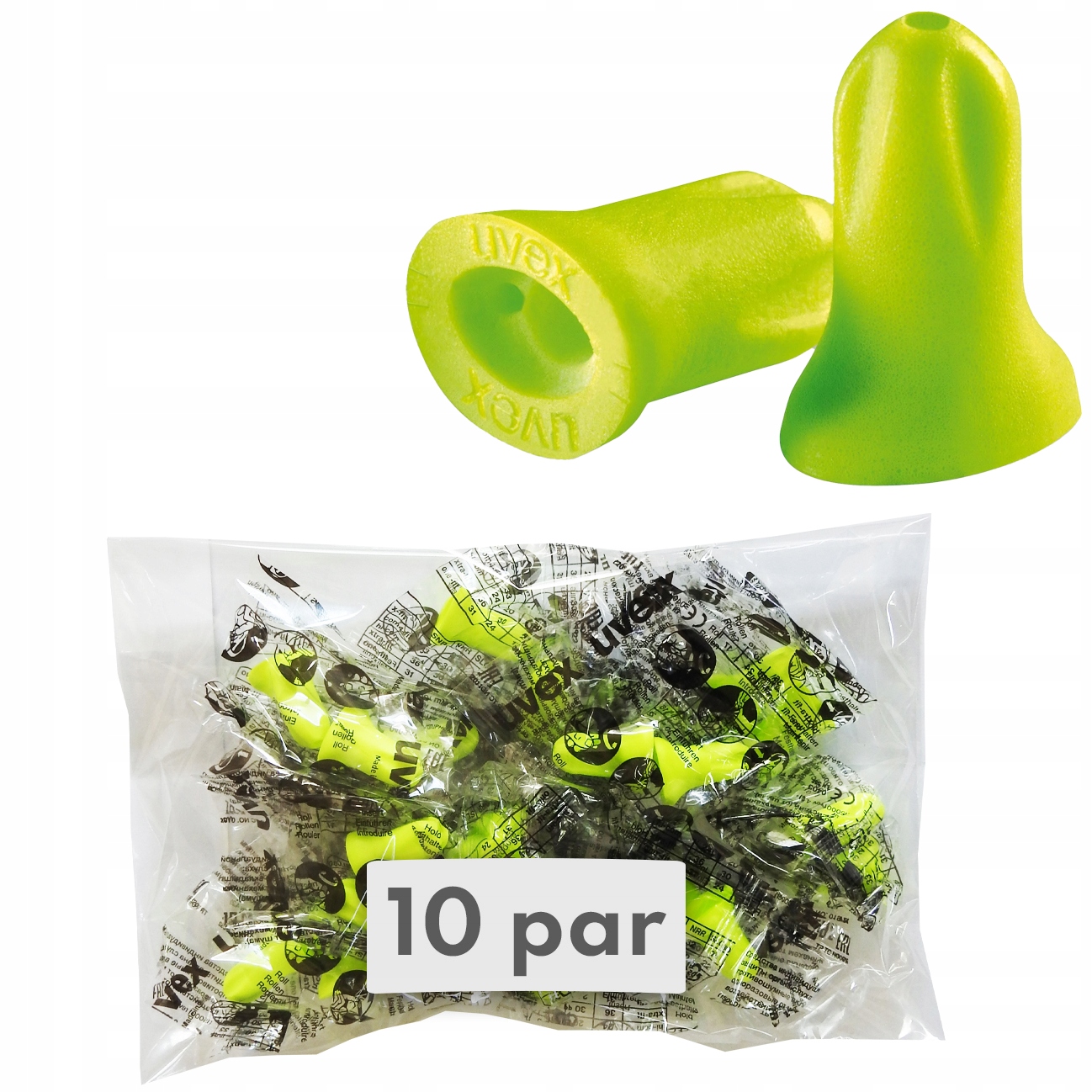 

Zatyczki Stopery do uszu Uvex Hi-com lime 10 par