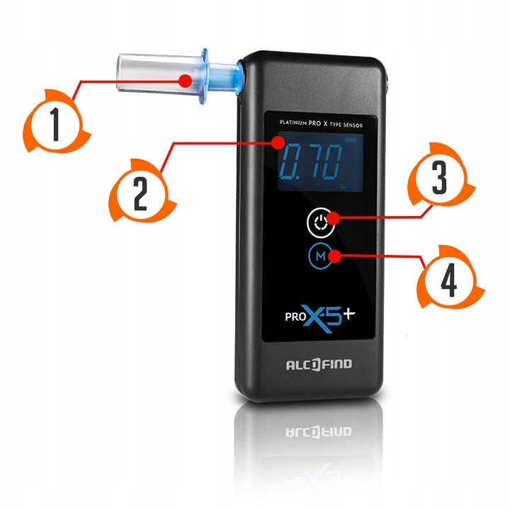 Precyzyjny Alkomat PRO X 5 PLUS PLATYNOWY SENSOR Model PRO X 5