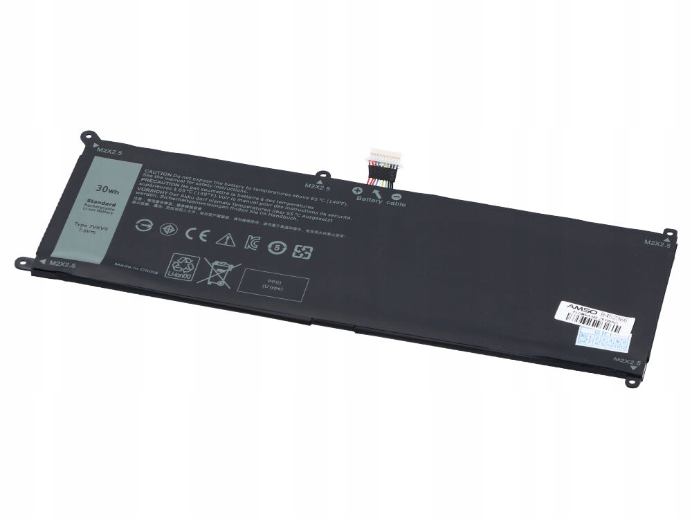 Bateria 7VKV9 do Dell Xps 9250 Dell Latitude 7275 30Wh 7.6V 3940mAh