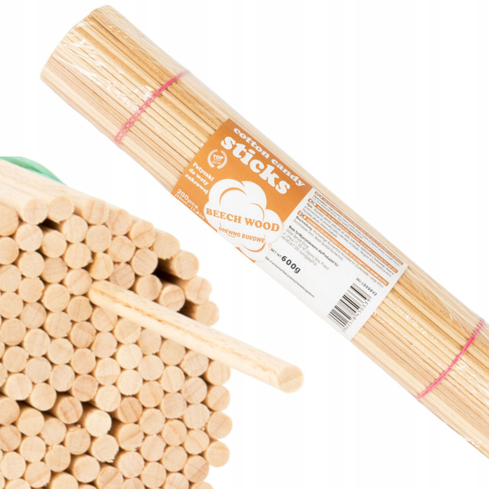 Patyczki Drewniane Bukowe Do Waty Cukrowej 1000szt