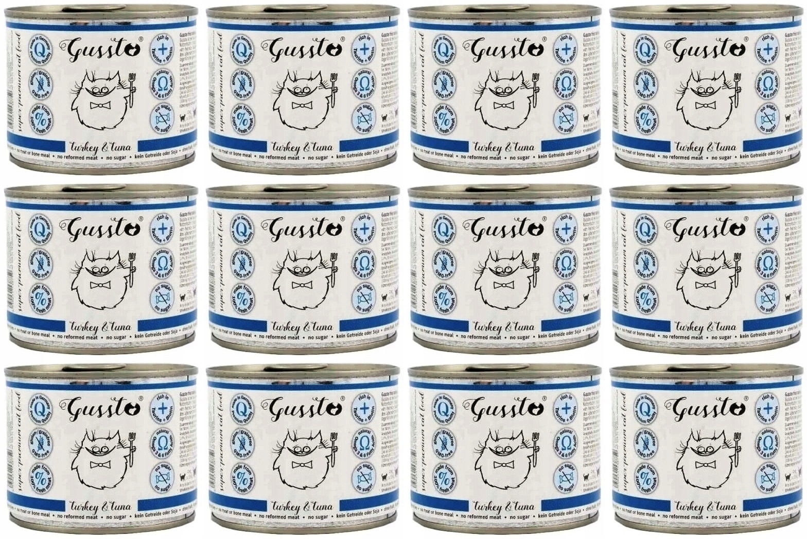 Levně Gussto Cat Fresh Krůta a Tuňák 12 x 200 g