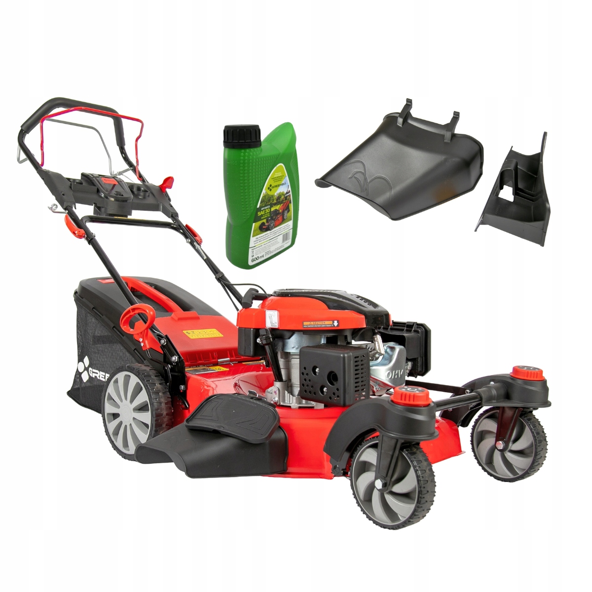 Greenso Kosiarka spalinowa z napędem, skrętne koła, 53cm, Loncin 196cc 5KM