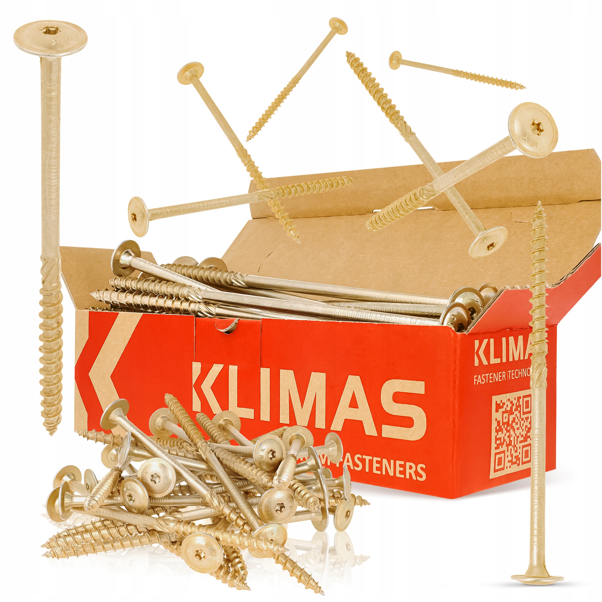 Tesařské Vruty Do Dřeva TX40 10x360 Torx Podložkové Frézy 25 ks Šrouby