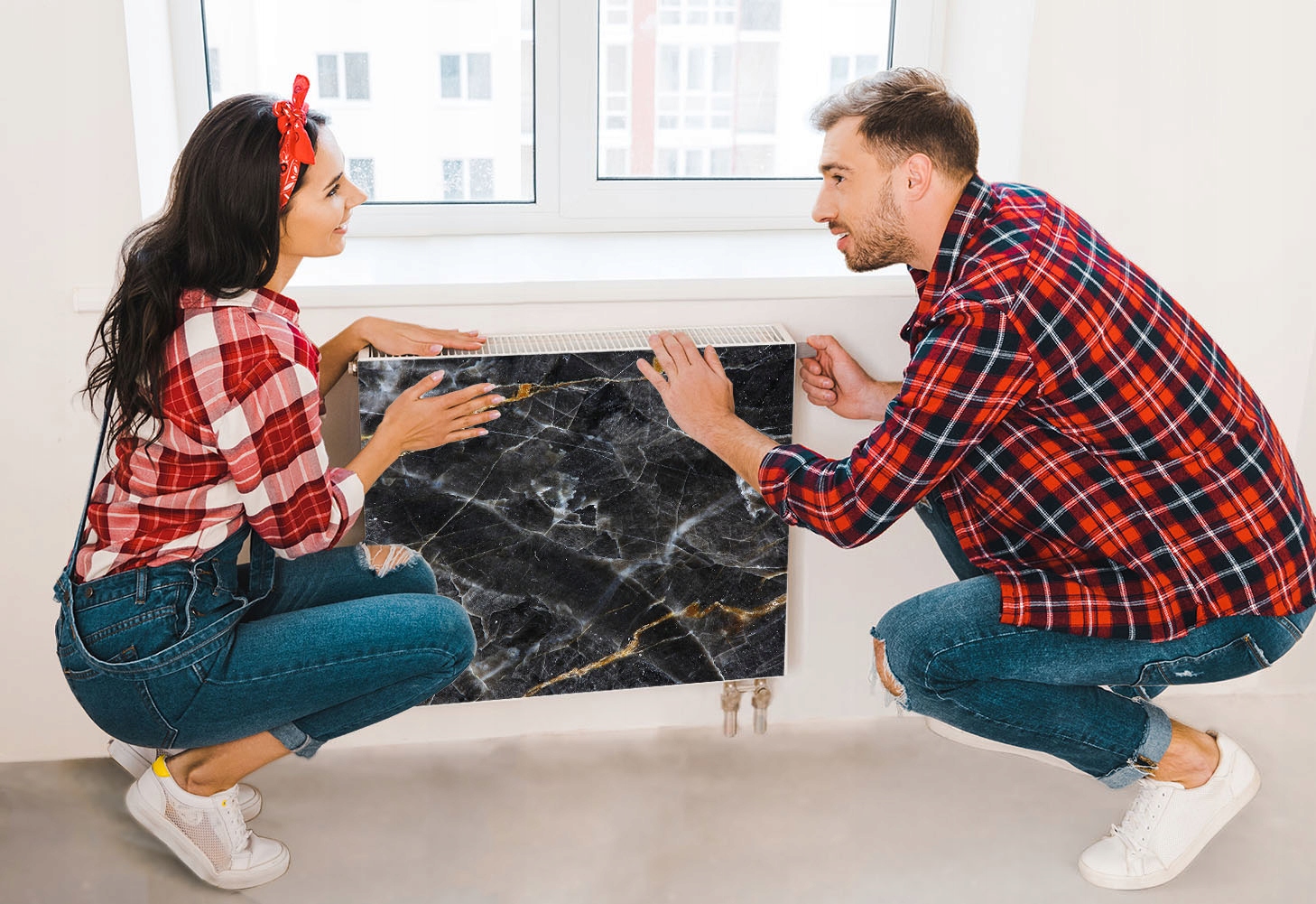 MAGNETYCZNA OSŁONA NA KALORYFER 60x60 MARMUR Kolor wielokolorowy