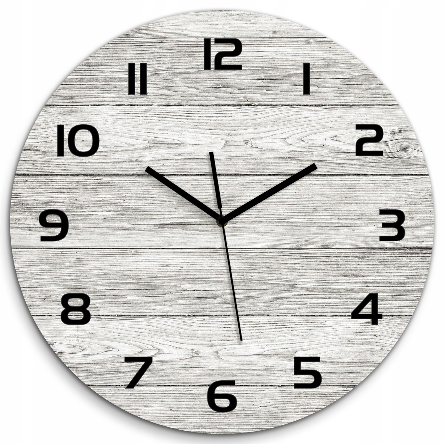 

Duży zegar szklany do salonu Drewniane tło fi 60cm