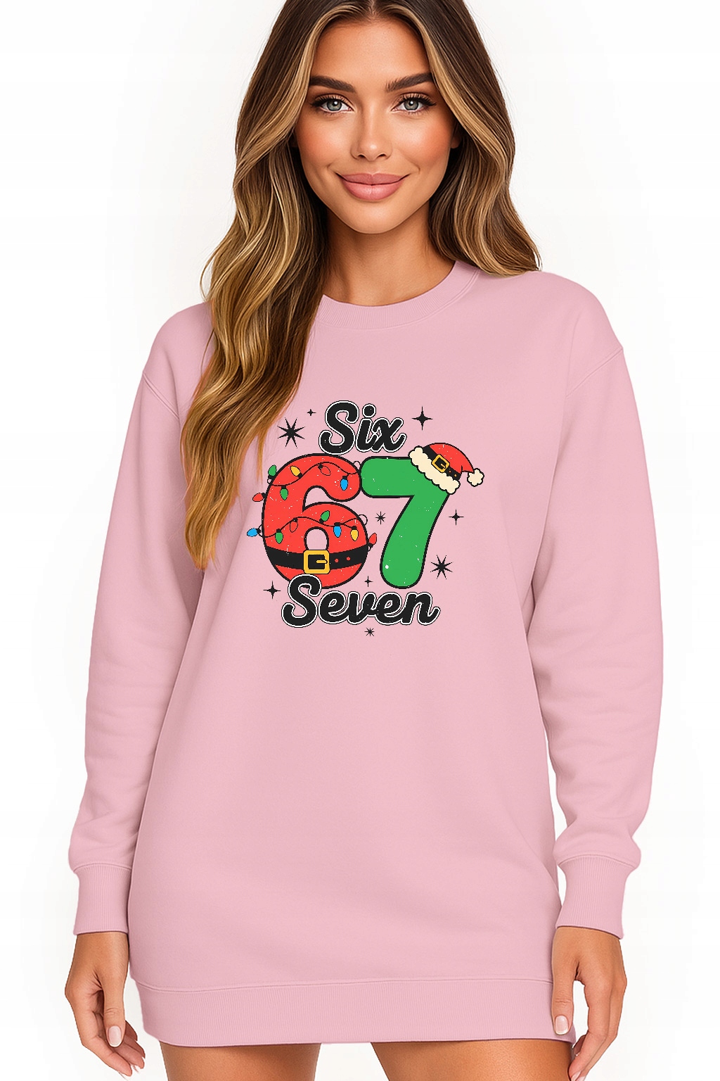 Mikina Vánoční Oversize Šaty Six Seven 67 Dárek Vánoce XXL
