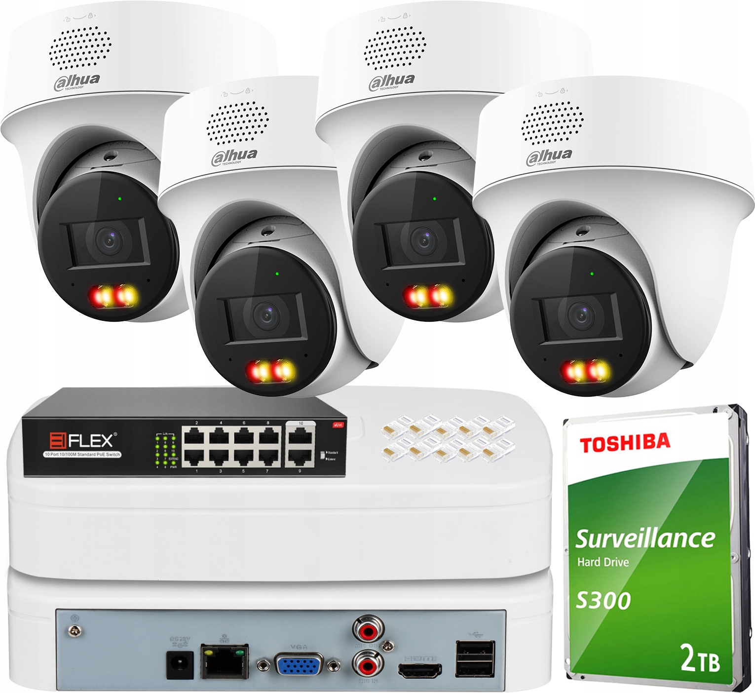 Monitorování 4 kamer Otočné 4MPx Dahua IPC-PT1439H-PV Dual Light Audio