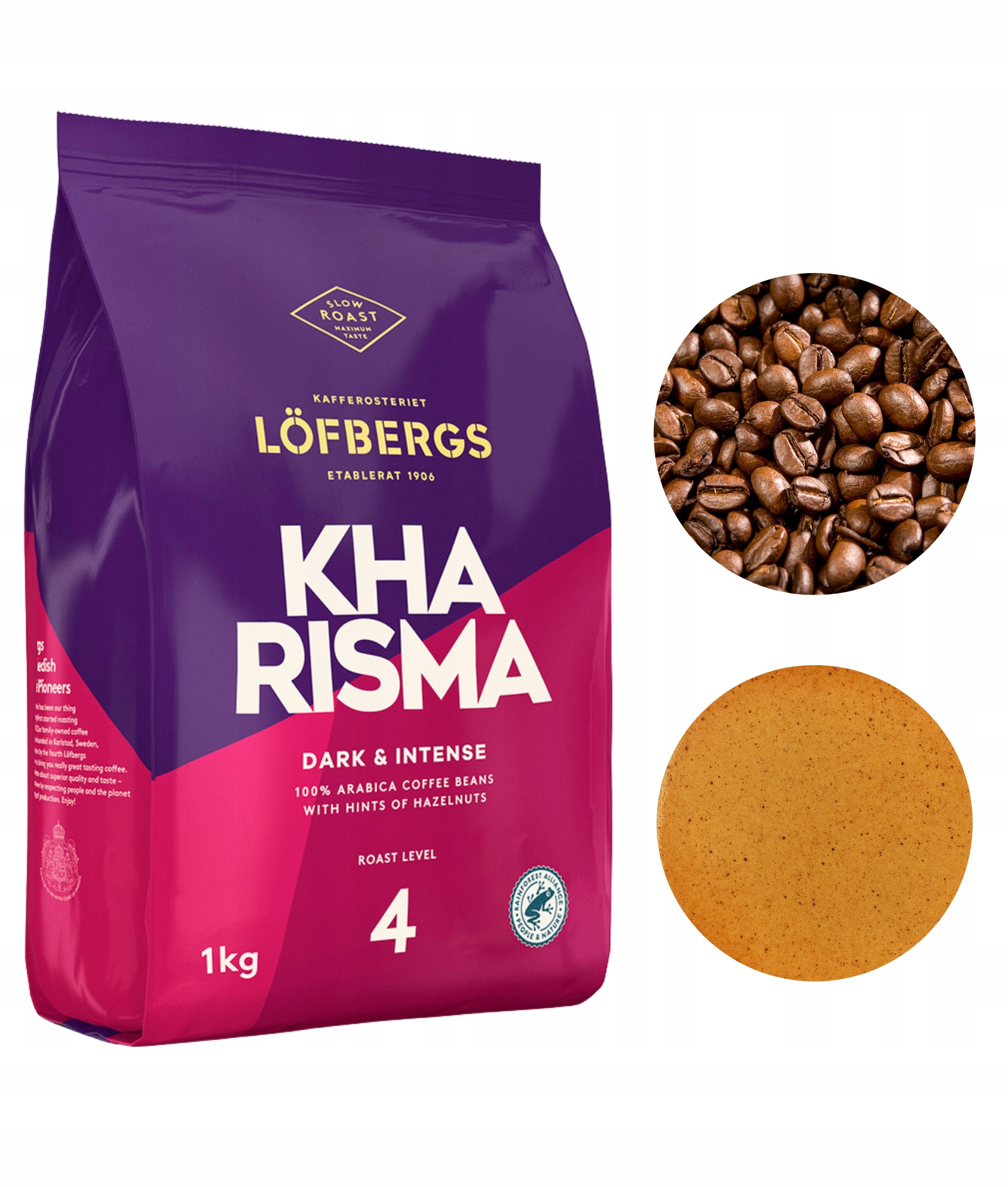 Levně Lofbergs Kharisma arabica zrnková káva intenzivní 1 kg