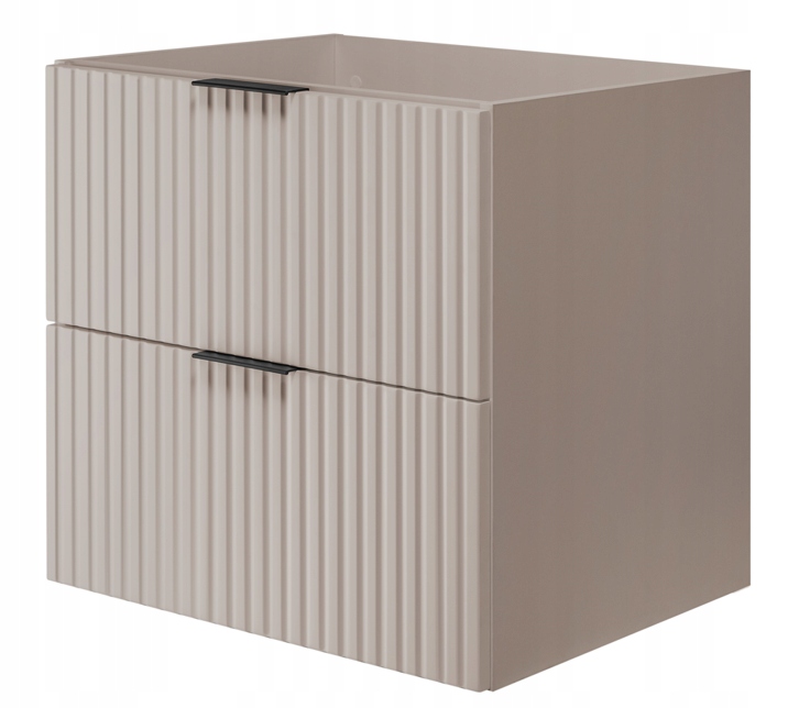 Koupelnová skříňka pod umyvadlo Závěsná Kašmírová 60 Ryflovaná čela Mdf