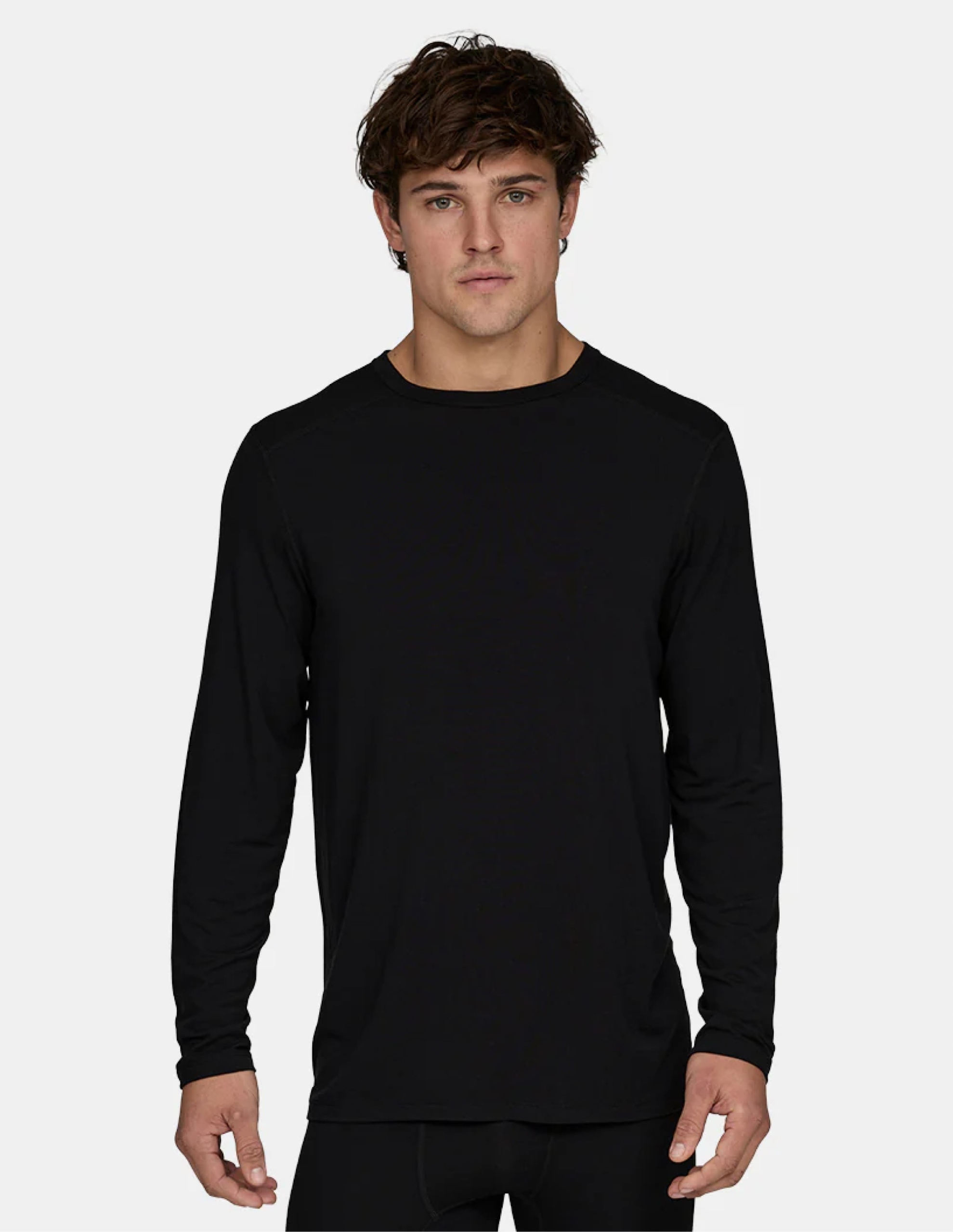 Pánské termoaktivní tričko Lé Bent Lightweight Crew Merino Černá XL