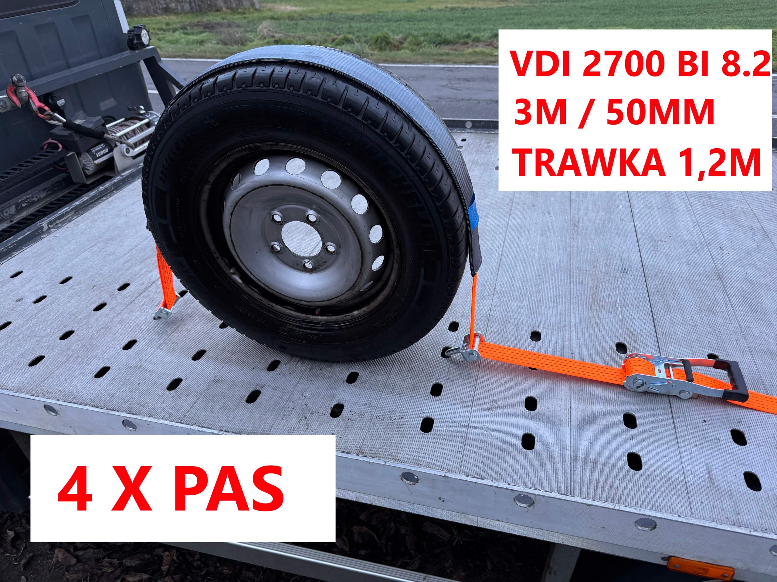 4 Pásy 50 mm 3 m S chráničem Tráva 1,2 m VDI 2700 Bi 8.2 Eta min 0,5