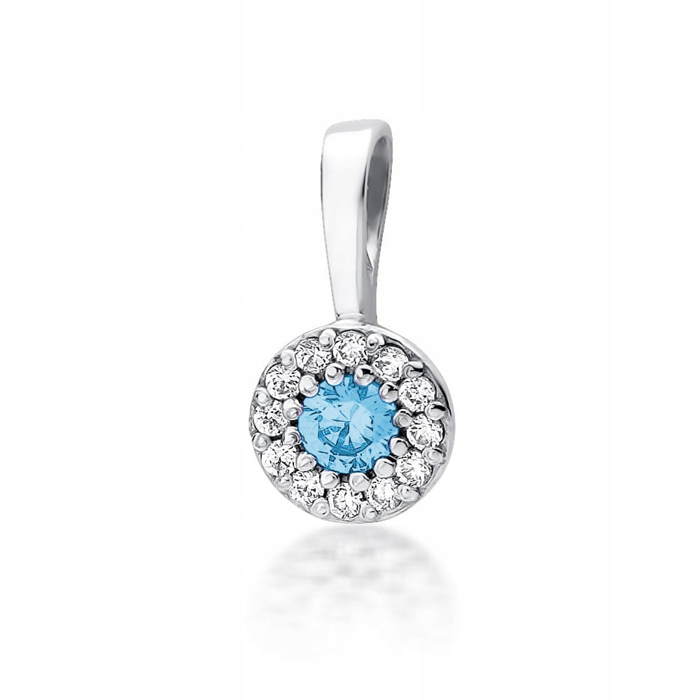 Přívěsek Topaz a Diamanty Bílé Zlato pr 585