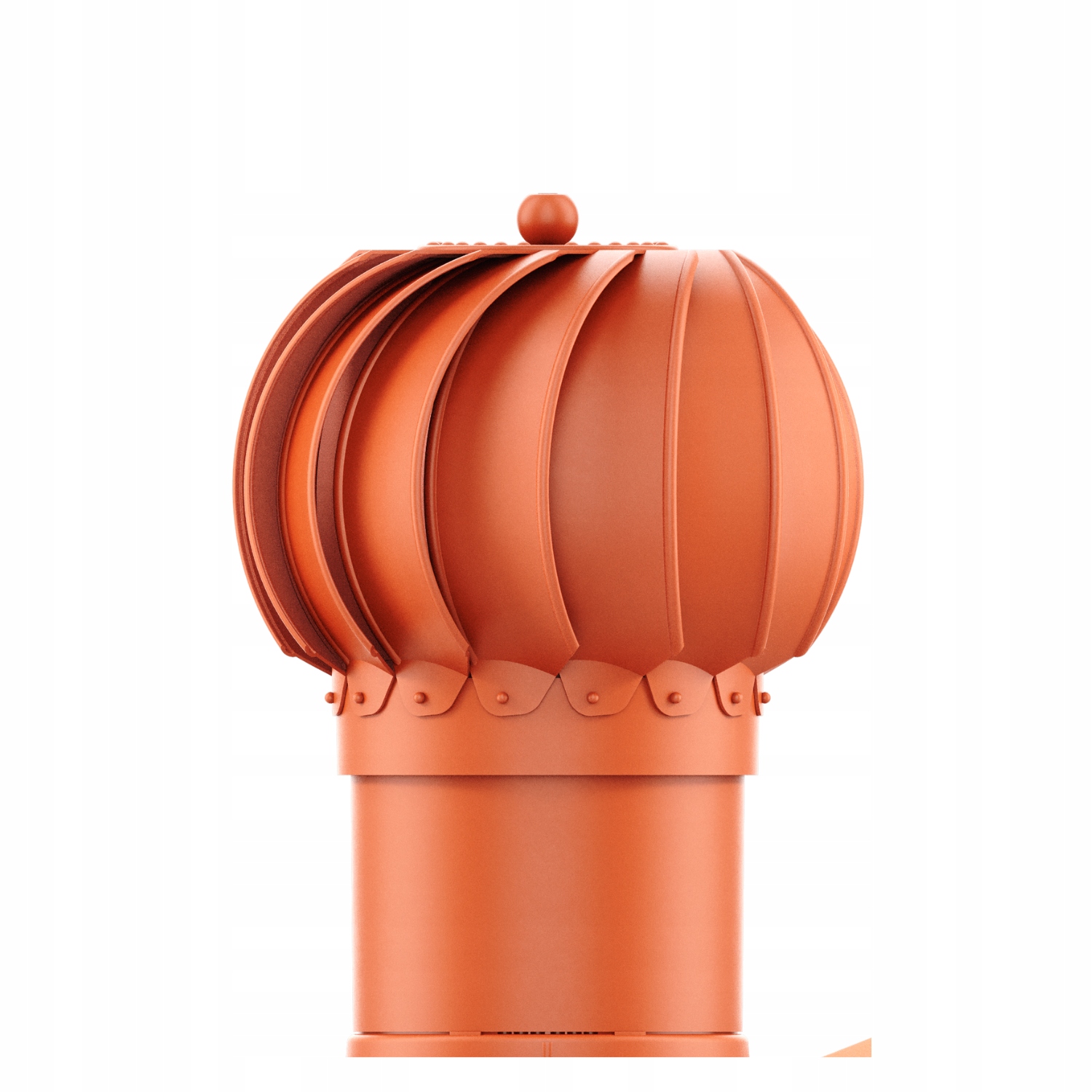 Rotačný krb Rotoline pre plechovú krytinu E fi 150 mm, guľovitý, tehlový