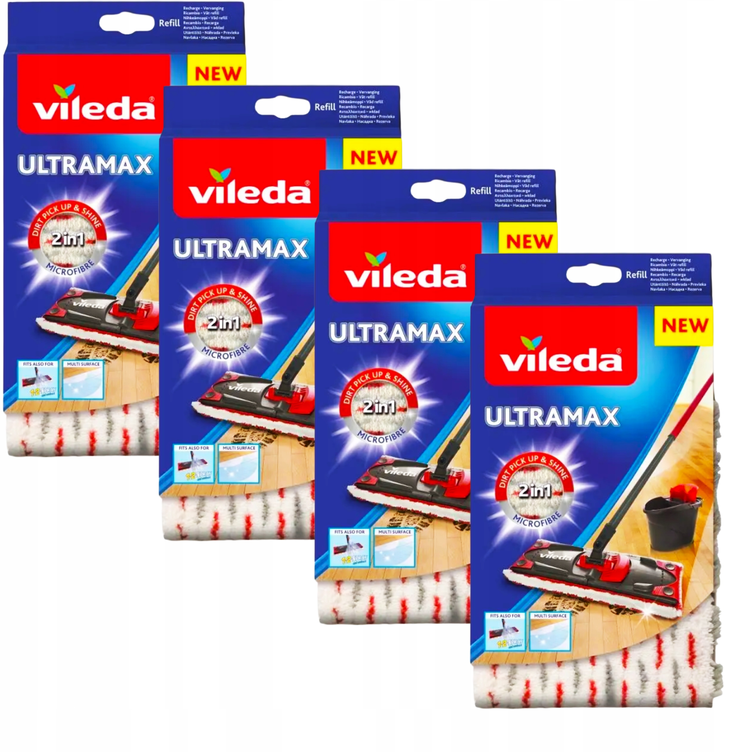 4x Wkład Vileda Do Mopa Płaskiego Obrotowego Ultramax Ultramat