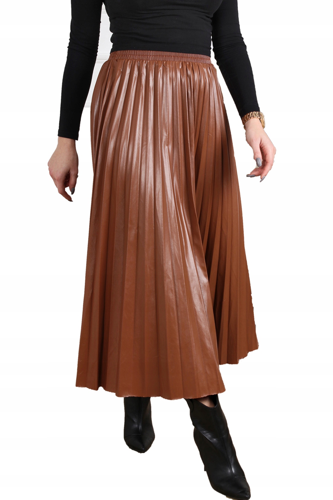 

Spódnica Maxi Plisy Na Gumie Eko Skóra Kolory 2088