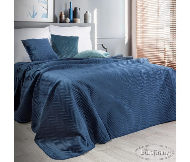 Velurová přikrývka Sofia 200x220 Eurofirany, tmavě modrá