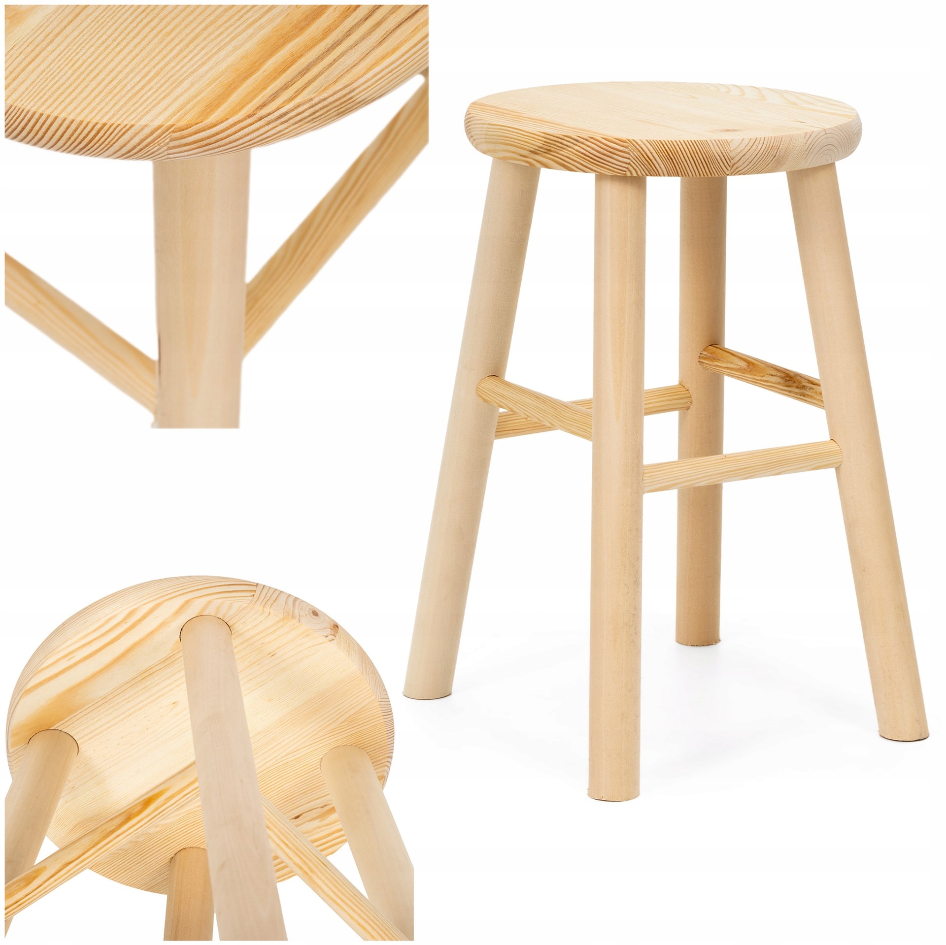 Dřevěná Stolička Zydel Kuchyňská Stolička Plošina Židle Stolička Pevná